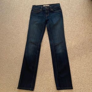 J Brand womens low rise dark blue jeans size 24 cigarette leg